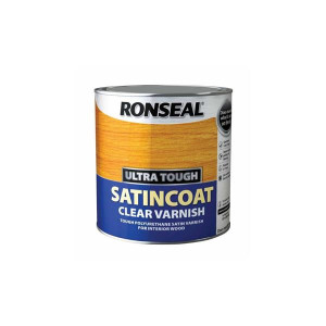 Ronseal Satincoat Clear Varnish 250Ml, Interior Varnish with Clear Satin Finish, 250ml, Ronseal