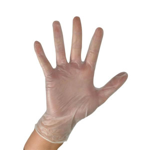 Disposable Clear Vinyl Gloves for Large Hands, 100 Pack