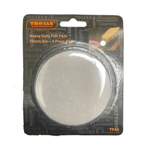 Trojan Heavy Duty Felt Pads 75mm 4Pk for Furniture Legs, 4 Pack, Protects Hardwood, Tile, and Laminate Floors