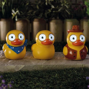 Smart Garden Lucky Ducky! Garden Ornament by Another Bright Eyes Bright Idea!, Solar Powered, 3 Unique Designs
