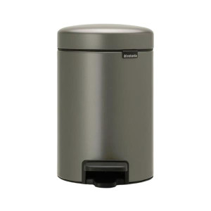 Brabantia Newicon Pedal Bin, 3L, Odour-Proof, Soft Closing Lid, Platinum