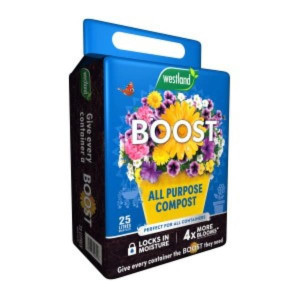 Westland Boost All Purpose Compost, 25Ltr Bale, Peat-Free, Moisture Lock Technology