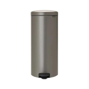 Brabantia Newicon Pedal Bin, 30L, Platinum, Odour-Proof, Easy Clean, Non-Slip Base, Kitchen Bin
