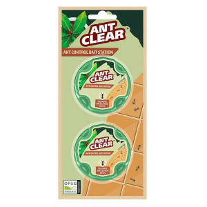 Antclear Organic Ant Control Bait Stations 2Pk, Indoor and Outdoor Use, Child and Pet Friendly, Compact Design