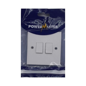 Powermaster 2G 2Way Two-Gang Switch for Two-Way Control - White
