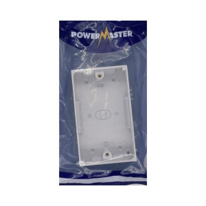 Powermaster Pattress Box 2G 25Mm - Grey - Durable Flame-Retardant Plastic - Residential Commercial Use
