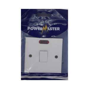 Powermaster Double Pole Switch With Neon Spur 20Amp for Industrial Use