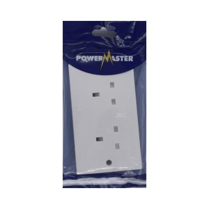 Powermaster Socket 2G 13Amp - UK Standard, 13Amp, No Switch