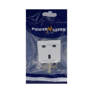 Powermaster 2Way 13Amp Adaptor - Dual Socket, 13Amp Rating, UK Household and Commercial Use
