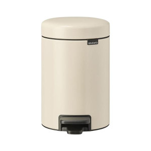 Brabantia Newicon Pedal Bin Soft Beige 3L, Odour-Proof, Soft Closing Lid, 3L Capacity