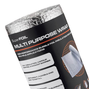 Superfoil Insulation Multi-Layered Air Bubble Insulation with Aluminium Metalized Pet, Waterproof, 7m x 1m for Roof, Walls and Floors