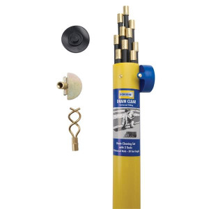 Horobin 13-Piece Drain Rod Set with Polypropylene Rods and Attachments for Clearing Blockages