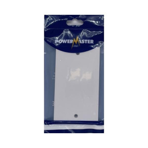 Powermaster 2 Gang White Electrical Blanking Plate for Switch or Socket Spaces