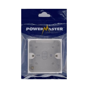 Powermaster Pattress Box 1G 47Mm - Durable Plastic Construction, Multiple Knockouts, 47mm Depth