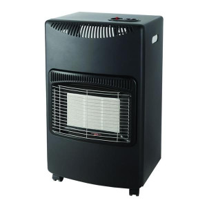De Vielle Mobile Gas Heater Black - 3 Heat Settings, Portable, Black Finish