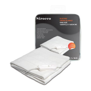 Sirocco Electric Blanket King Size - 3 Heat Settings, Overheat Protection, Machine Washable, 2 Year Guarantee