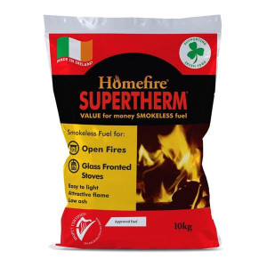 Cpl Supertherm Smokeless Coal 10Kg - High Heat Output, Low Ash, Suitable for Smoke Free Zones
