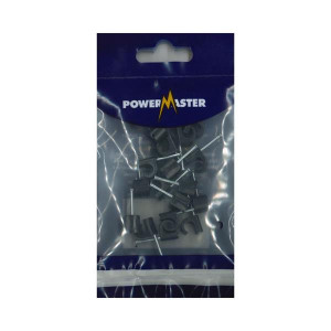 Powermaster Cable Clips, 7mm Diameter, Black, 20-Pack for Home or Office Use