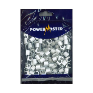Powermaster 7Mm White Cable Clips, 100-Pack for Organizing Cables and Wires