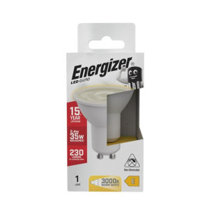 Energizer GU10 4.2W 50W 345 Lumens Warm White 2700K Dimmable LED Lamp