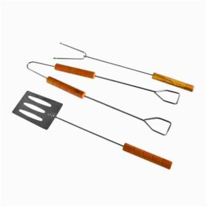 Kingfisher BBQ Tools Set of 3, Stainless Steel, 3 Piece, for Outdoor Grilling