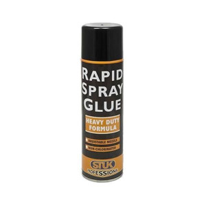 Stuk Rapid Spray Glue, 500ml can, Non-Chlorinated, Adjustable Nozzle, for general purposes, fabrics, foams, flooring, cardboard, polythene and