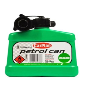 Petrol Can Green 5Ltr by Carplan - Unleaded Fuel Storage with Spout for Safe Refueling