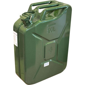 Tala 20L High-Grade Steel Jerry Can with Green Powder-Coated Finish, Locking Mechanism, and Wide Channel Breather for Fuel Storage and Transportation
