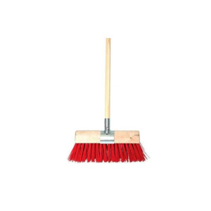 Varian Yard Brush And Clamp, 14" Red, Heavy Duty, Large Area Sweeper