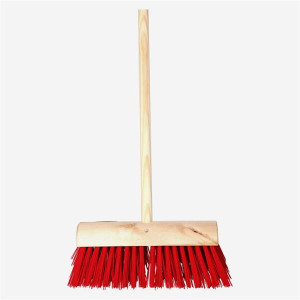 Varian Yard Brush Nylon 14" Red, Heavy Duty, Large Area Sweeper
