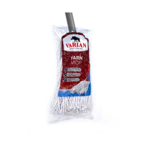 Varian Yarn Mop with Silver/Red Metal Handle