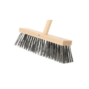 Varian Broom Wire & Handle, 12-Inch, for Cleaning Concrete, Tarmac, and Hard Surfaces