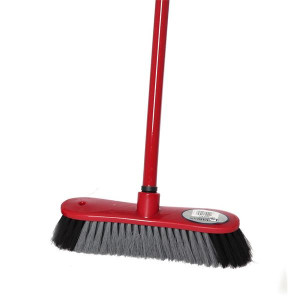 Varian Sweep Tidy Brush, Red and Silver, Heavy Duty, 4ft Handle, Indoor & Outdoor Use