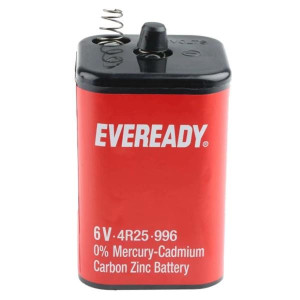 Eveready 996 Zinc Chloride Lantern Battery, 6V, 11Ah, Zinc Chloride Technology, for Industrial and Educational Use