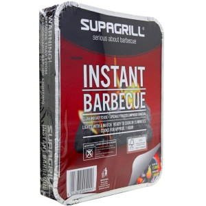 Supagrill Bbq Instant Tray, Easy to Light, 20 minutes Ready, 1.5 hours Cooking Time, Perfect for Camping, Beach, Garden