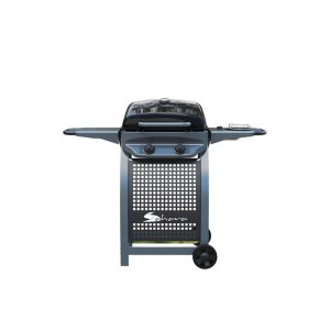 Sahara 2 Burner Gas BBQ Grill, 7.45kw, 1800cm2 Cooking Area, 2 Stainless Steel Burners, Portable Outdoor Grill for Camping, Picnics, Backyard