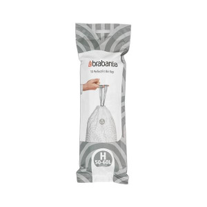 Brabantia Perfectfit Bin Bags Code H 50-60L 10Pk, Black, 50-60L, Tear-Resistant, Easy Closing, 10pk