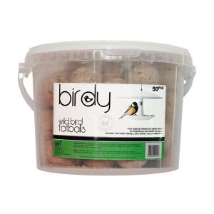 Birdy Bird Feed Fat Balls, High Energy Suet Mix, 50 Pack for Wild Birds