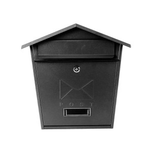 Postzone Classic Black Post Box with Secure Lock and 3 Keys, Weather-Resistant, Black