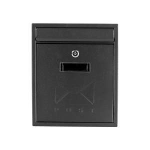Contemporary Black Post Box by Postzone, Galvanised Steel, Weather Resistant, 310 x 260 x 90 mm