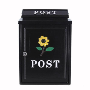 Postzone Sunflower Diecast Post Box, Weather Resistant, Secure Lock, 3 Keys, Outward Opening Letter Flap, 41 x 29 x 13 cm