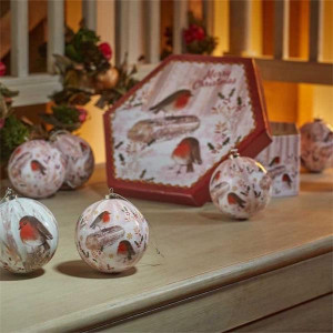 Vintage Baubles - Robin, Box 14 - Hand-crafted Christmas Decorations for Indoor Use