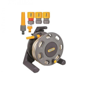 Hozelock 2412 Compact Hose Reel with 25m Hose, 12.5mm Diameter, Freestanding, for Gardening and General Tasks