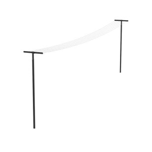 Brabantia Washing Line With Poles 50M, 50 m/164 ft of hanging space, UV-resistant drying lines, Laundry Supplies