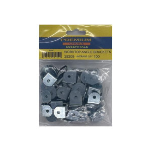 Premium Choice Worktop Angle Brackets, Pack of 100, 2cm Chrome