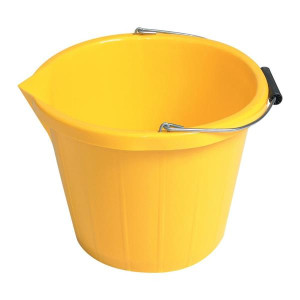 Riarr 3 Gallon Bucket, Yellow, Strong Metal Handle, Plastic Grip