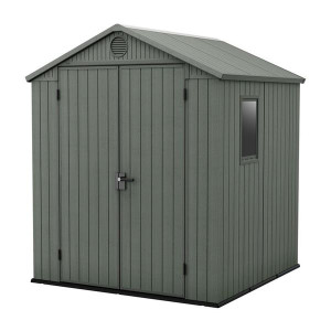 Darwin 6x6 Garden Shed, Natural Wood-Look, Weatherproof, 6x6 ft, for Outdoor Storage