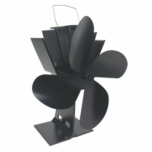 Sirocco Heritage Stove Fan with 4 Blades for Wood Stoves - Eco-Friendly, Cordless, Quiet Operation, 100CFM Airflow, Black, 1-Year Warranty