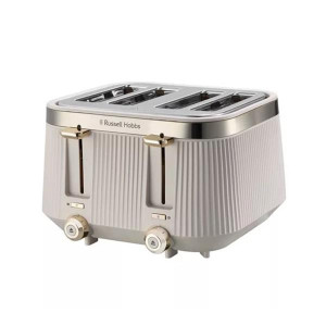 Russell Hobbs Brontë 4 Slice Toaster Matte Beige - Distinctive design, Lift and Look lever, Frozen, reheat and cancel settings, Beige