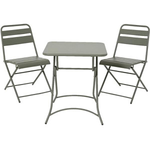Kaemingk 2-Seater Metal Bistro Set for Small Patios and Gardens, Weather-Resistant, Easy Assembly